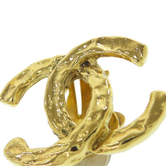 CHANEL Gold Logo Earrings - Picture 6 of 7